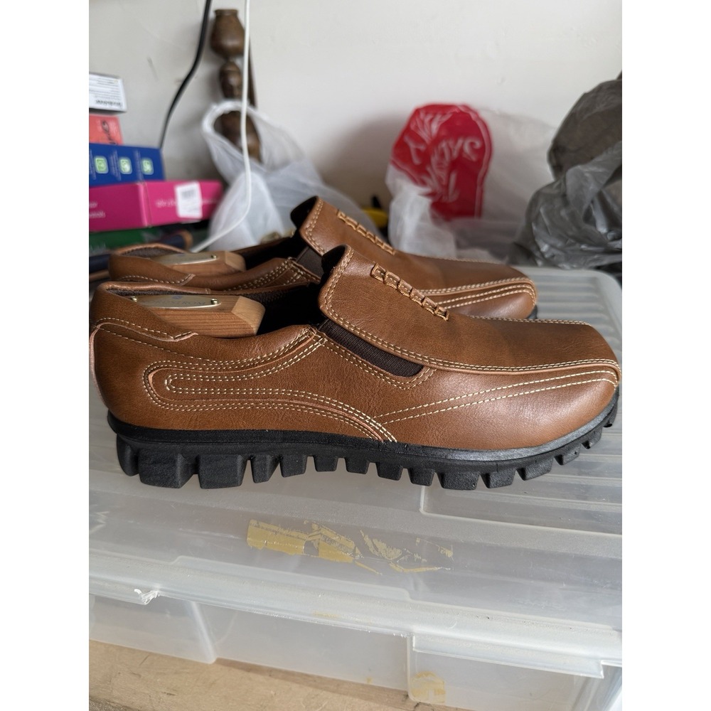 Stadium‎ Women's 6W Brown Slip-On Loafers Simulated Leather Comfort